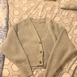 Cropped grey garage cardigan